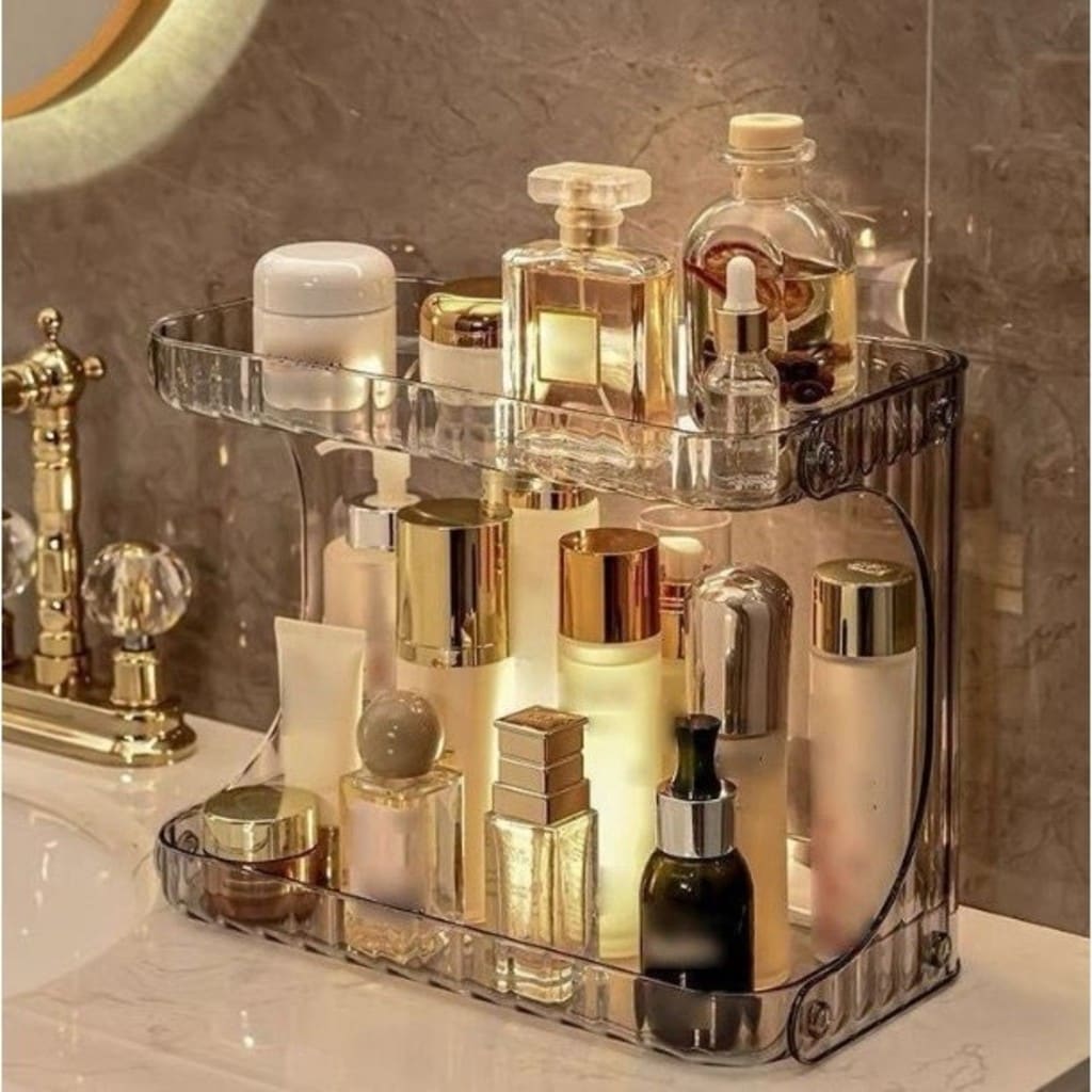 Organizador Prateleira Diamante Acrílico Porta Maquiagem/ Perfumes